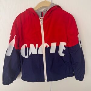 Moncler red and blue toddler rain jacket 3T